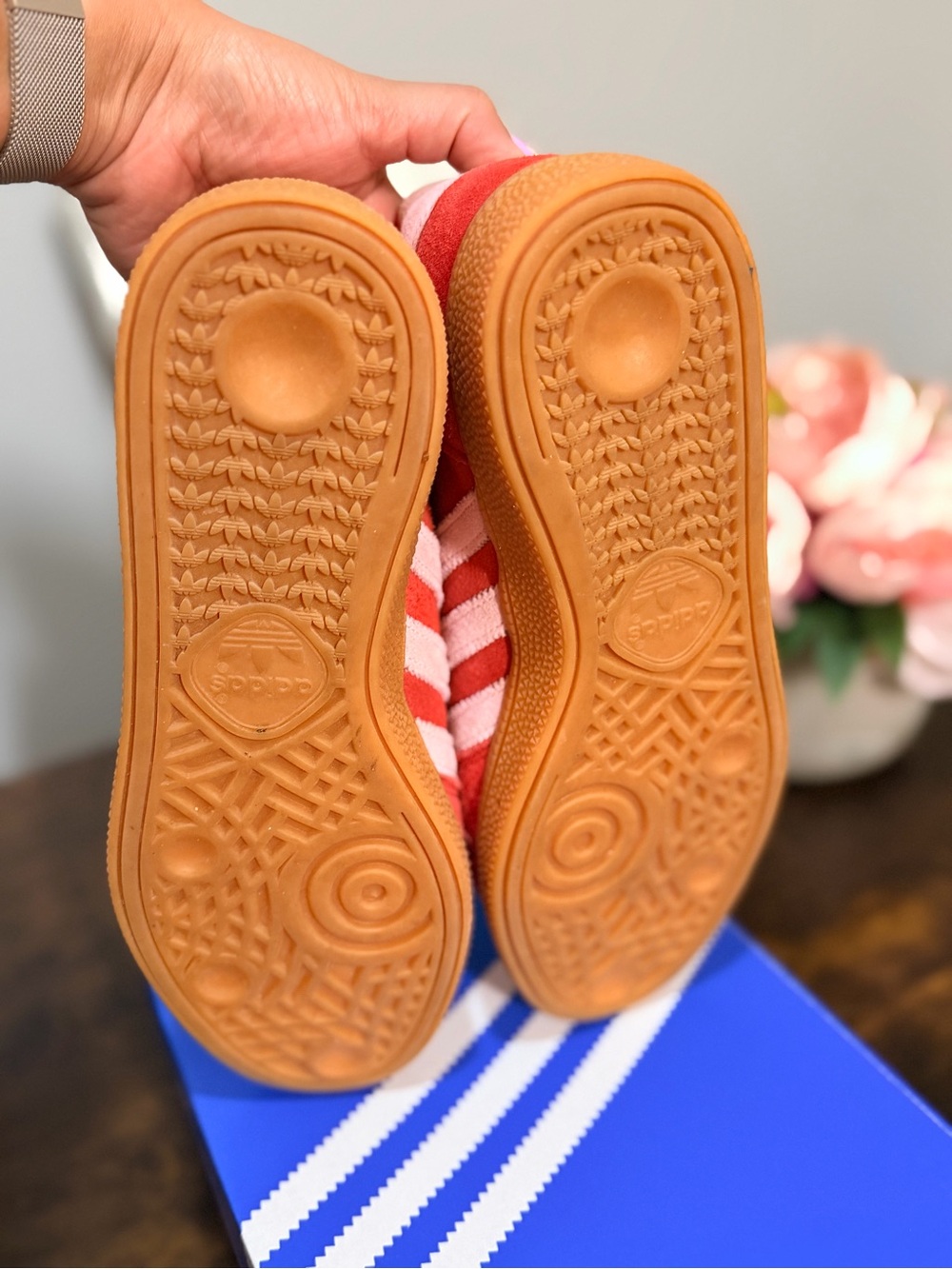 adidas Samba Sneakers in Red with Pink Accents - Picture 4 of 5